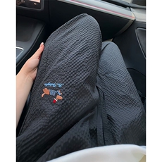 特批P25无差价夏季美式薄款刺绣腊肠狗泡泡纱男宽松阔腿长裤K5688，男装休闲裤，电商A001-1