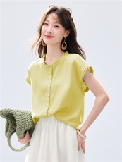 现货2026夏装新款透气麻棉无袖时尚女士衬衣，女装衬衫，木子恋