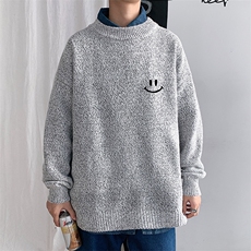 M19204-P45加绒款-P65加厚加绒毛衣男大码毛线衣男针织衫男线衫，男装针织衫/毛衣，电商A040