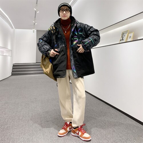 港风 2026冬季新款90%白鸭绒中长款连帽羽绒服男XZ109-Y2229-P198图片