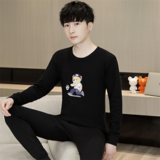 全棉男士秋衣秋裤薄款保暖内衣纯棉毛衫套装310B-3-2301-P42，男装休闲套装，星座310B-3