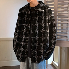 311B-1-CM-3965-P98控128港风小香风貂毛开衫提花大码针织毛衣，男装针织衫/毛衣，星座311B-1