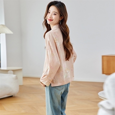 新中式国风盘扣短外套女2025春季新款气质提花名媛高级感唐装上衣，女装短外套，新依时派