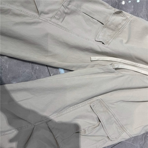 1506/QA150/P46伞兵裤男褶皱多口袋工装宽松直筒阔腿休闲长裤子图片