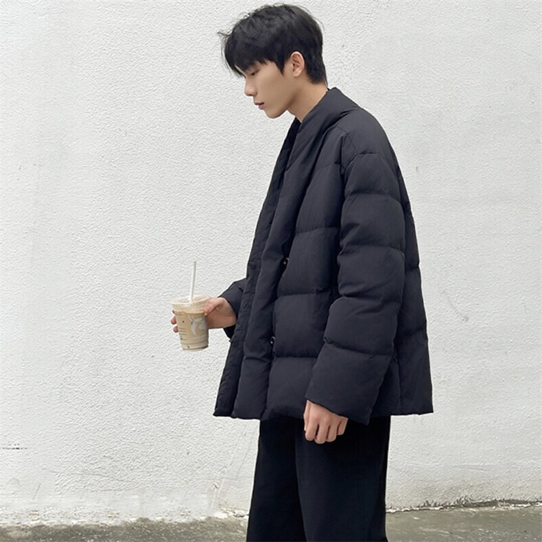 YR099-P235【有报告】90白鸭绒羽绒服短款v领男士大码面包服，男装羽绒服，电商B280-1（原A049）