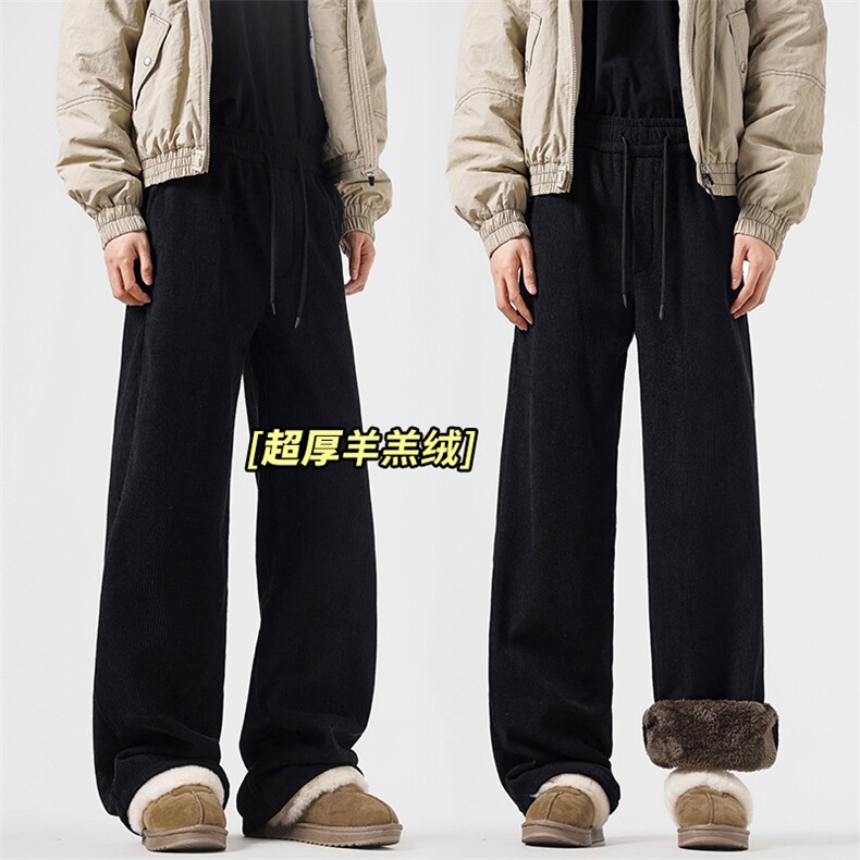主推差价大~灯芯绒加绒卫裤男加厚加绒保暖长裤D2282-TP4068,男装休闲裤,电商A102