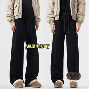 主推差价大~灯芯绒加绒卫裤男加厚加绒保暖长裤D2282-TP4068图片