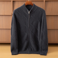 2025年秋季时尚通勤简约羊绒开衫，男装羊绒开衫，米亚康羊绒