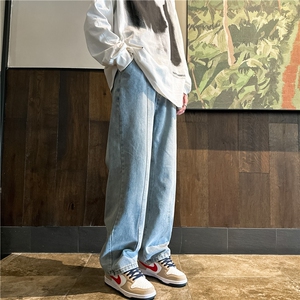 K1223-p35-控58 oversize cleanfit牛仔裤褶皱直筒裤老爹裤长裤图片