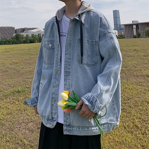 特P65牛仔外套浅蓝色翻领夹克外套（春装不包含那个帽子）图片