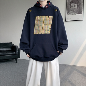 8XL-M美式复古小香风卫衣宽松连帽重磅外套刺绣加大码WY9109/P65图片