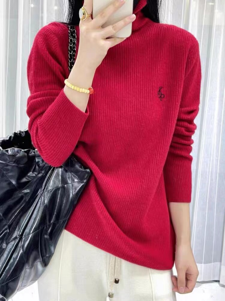 秋季新款舒适显瘦时尚百搭小鸟图案打底衫，女装羊毛衫，恒恩羊绒