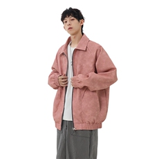 日系灰底皮衣夹克男春季新款工装外套潮牌飞行夹克A436-1801-P75，男装夹克，电商A436
