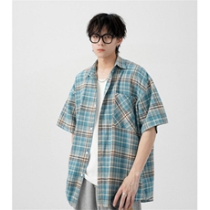网络图现货格子衬衫高级设计感小众短袖衬衣RCD07-P35，男装T恤，星座1005-4