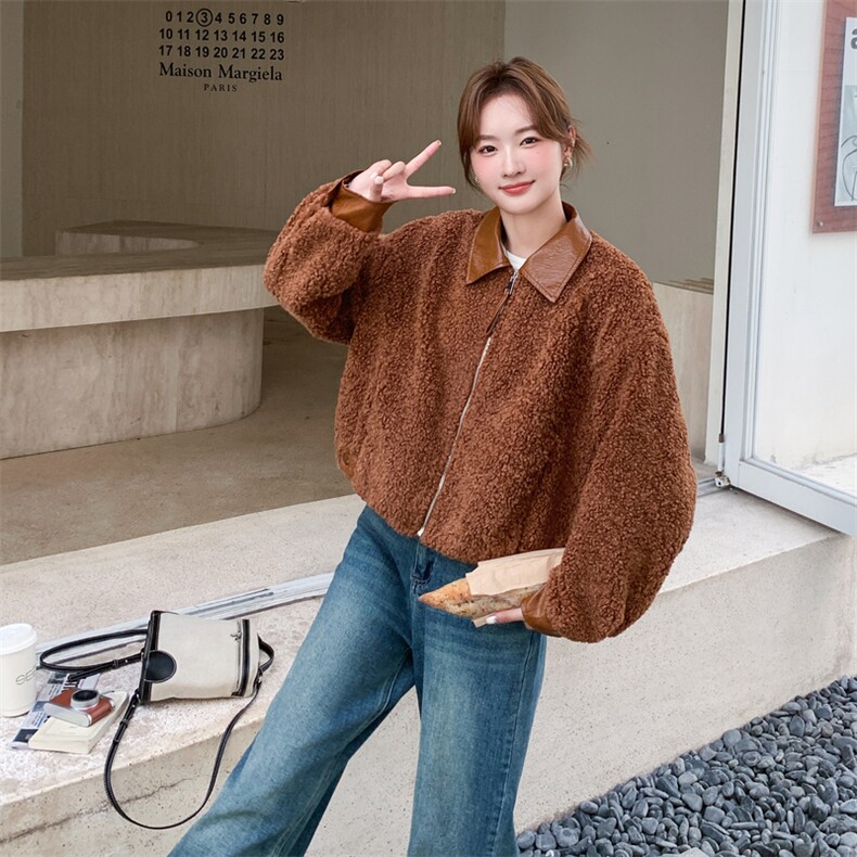 新款冬季羊羔毛外套2607—P195--K279,女装短外套,2C253