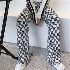 羊毛针织裤子女春秋显瘦百搭外穿2021新款we11加厚宽松休闲直筒裤，女装休闲裤，潮品会