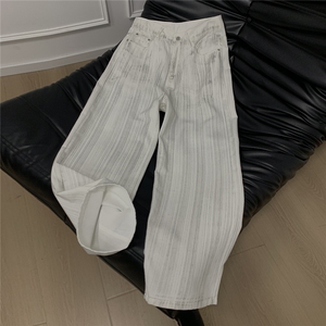 xz905-Z094#特P38 美式高街宽松阔腿牛仔裤图片