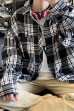 时尚潮流复古格子大码翻领长袖衬衫内搭外套C2167-P32【特价】，男装衬衫，电商A007