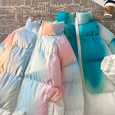 特批50无差价冬款扎染渐变棉服男士加厚保暖大码立领情侣棉衣M08，男装棉衣，电商A001-1