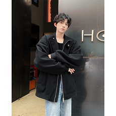 美式街头立领运动外套男春秋新款潮牌宽松情侣休闲夹克JK85544-69，男装夹克，星座1008