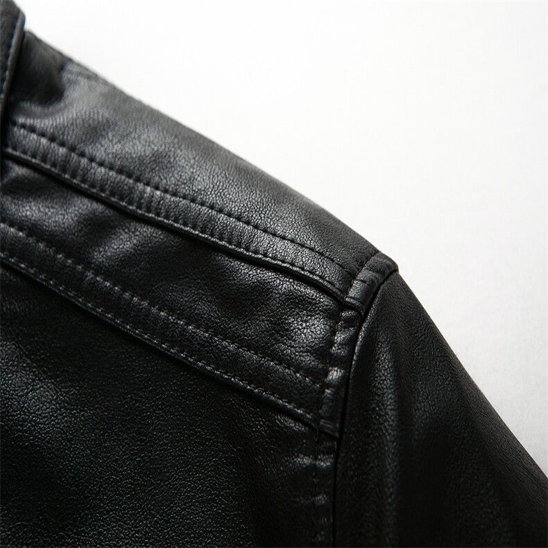 秋季休闲纯色皮衣外套中年男士仿皮夹克爸爸装上衣MY8108-P155，男装皮衣，电商B212（原钱塘6029）