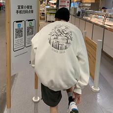 潮牌文艺圆领宽松情侣长袖打底衫上衣服束口T恤卫衣Y46-P38网图，男装T恤，电商B245