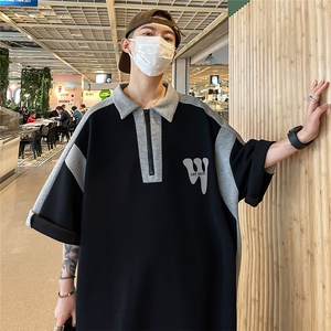时尚美式撞色翻领透气polo短袖男 D6237 P45控68图片
