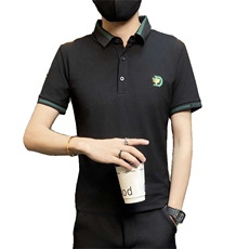 PL036-P40夏季男士有带领短袖T恤带领子男装宽松翻领刺绣polo衫，男装Polo衫，电商D310B-1