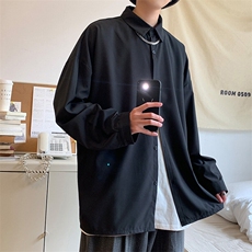 SJ-217-2-CS2415春夏秋季薄款冰丝长袖衬衫男垂感衬衣外套，男装衬衫，星座217-2