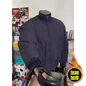 现货冬季美拉德立领飞行夹克廓形高街棒球服加棉加厚棉衣外套图片