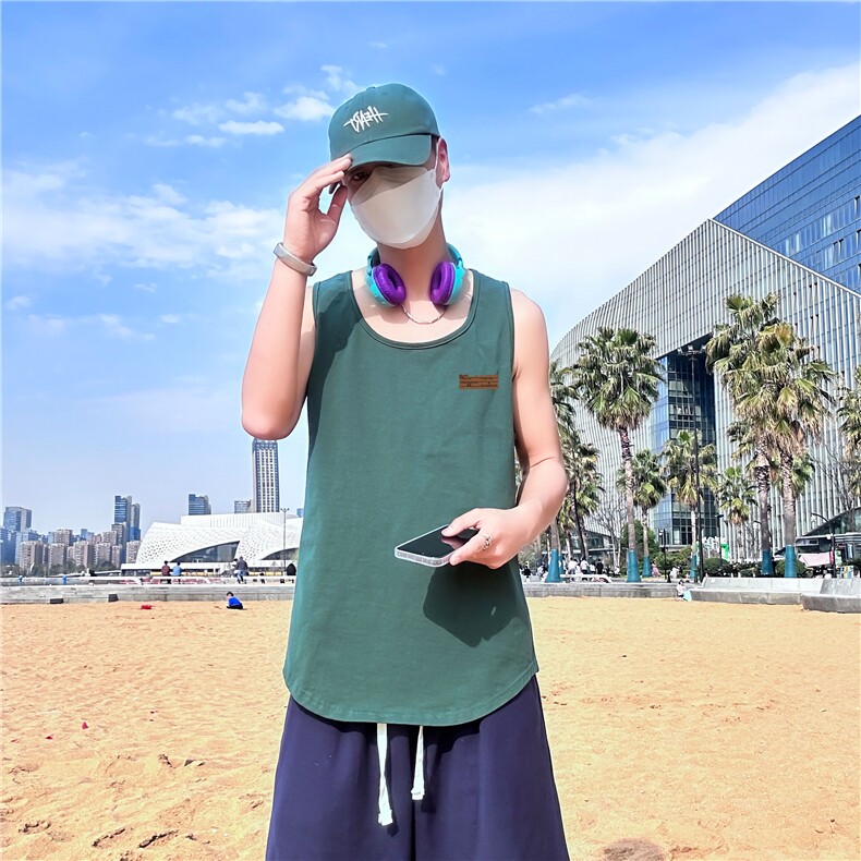 无袖圆领T恤男女宽松透气纯棉运动背心宽松型打底衫B3904-特价P18,男装背心/马甲,电商A007