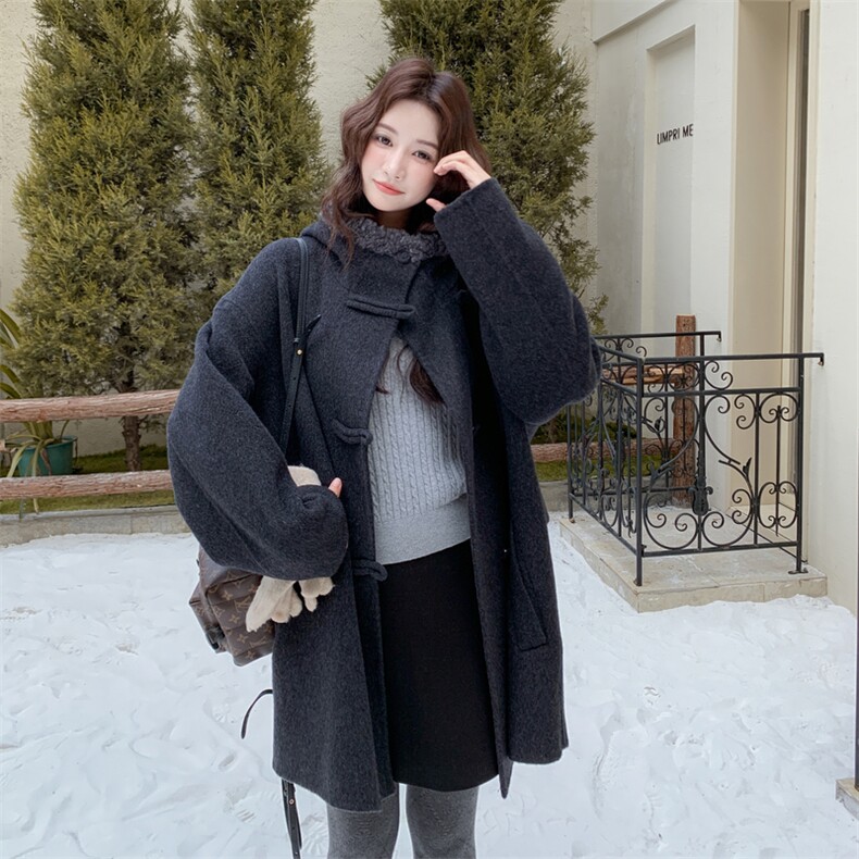 新款2C0281036P290K39870,毛连帽双面尼,女装羊绒大衣,2C028