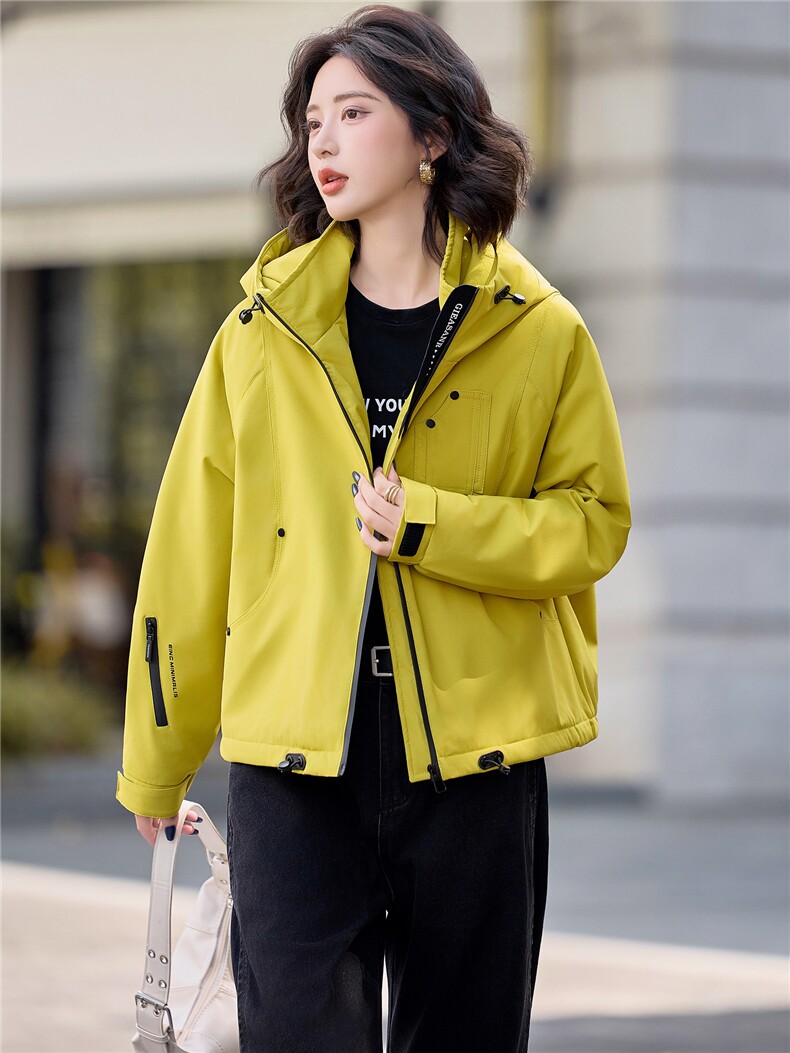 现货2025年冬季新款时尚棉服短款户外派克夹棉外套棉衣,女装棉衣/棉服,悦祺