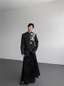 现货 25秋冬设计感男秀禾男婚礼礼服新中式西装外套xz151-p168图片
