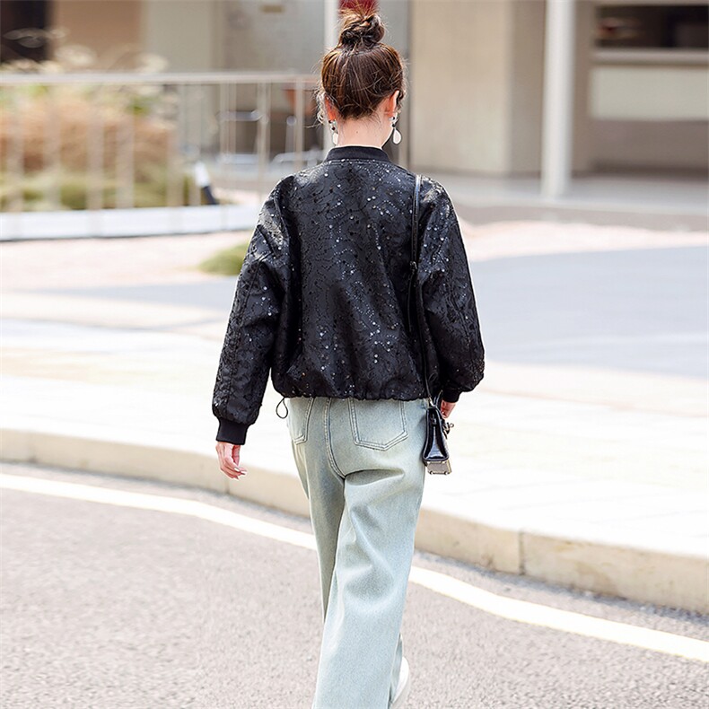 设计感新中式轻g风外套女2024春秋新款小个子刺绣短款棒球服夹克,女装短外套,美沁