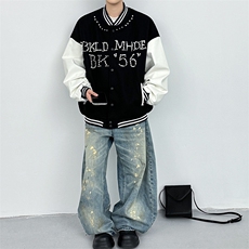 现货春秋美式复古夹克男棒球服外套潮牌JK0656-P73，男装夹克，星座308B-2