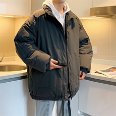 现货冬季美式休闲加厚雪山外套夹克立领纯色三防户外工装棉服，男装夹克，电商A486-1