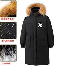 冬季情侣石墨烯长款羽绒服保暖防风连帽宽松外套大衣潮2421-P170，男装羽绒服，星座1210A