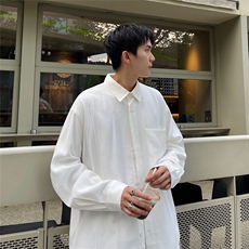 已下单24084-P45宽松阔版长袖衬衫男士大码衬衣男装慵懒风，男装衬衫，电商B280-1（原A049）