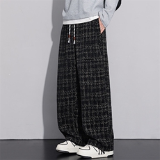 抗皱休闲裤男2025秋冬季新款阔腿直筒宽松运动百搭裤H808-P45，男装休闲裤，星座610（原A335）