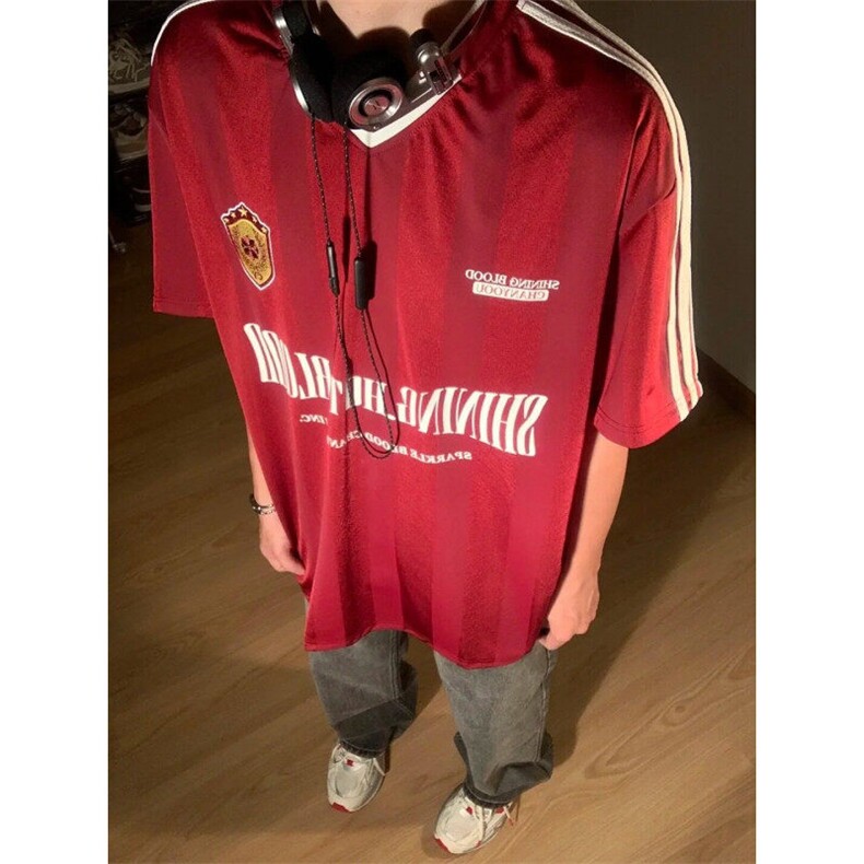 DTK63LL-P39cleanfit美式复古球衣短袖t恤高级感痞帅半袖,男装T恤,星座1007（原301D）