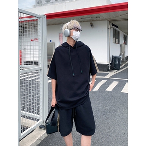 休闲运动连帽短袖套装上衣T3634特P31控59/裤子DK8608特P26控49图片