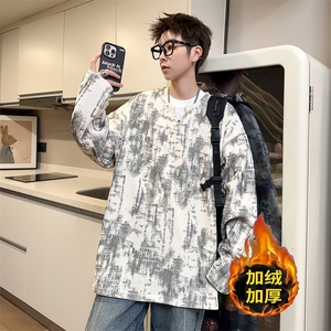 2025数据款V领长袖水墨画T恤*CK74*P25加绒30图片