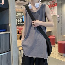 现货2023夏季坎肩破洞宽松无袖内搭高街背心潮男T恤T754-P24，男装T恤，星座512-2