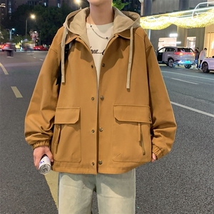 新款秋季夹克男工装青少年户外宽松大码外套情侣冲锋衣JK0197-P93图片
