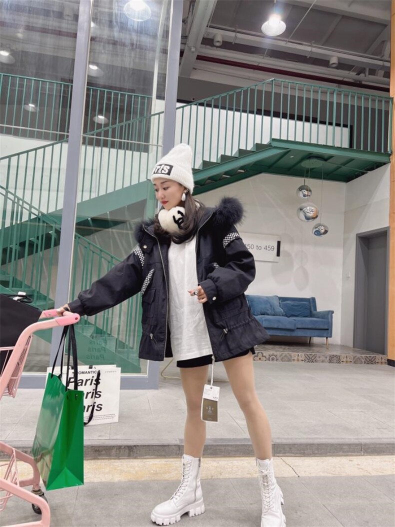 爆版中长款大毛领派克服排单款好卖，其它，金地雪