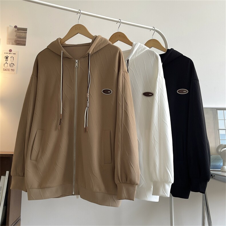2025秋季新款肌理感贴标连帽卫衣A316-1-Y93P55控78图片