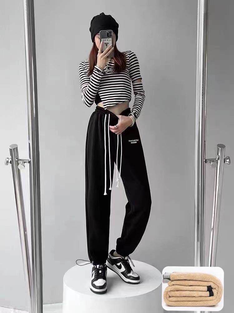 加绒卫裤，女装休闲裤，盈佳