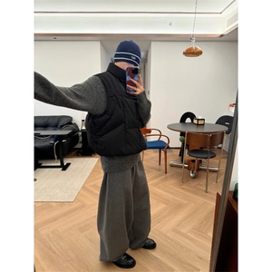 美式老钱风弯刀卫裤男重磅潮休闲长裤高街宽松裤子秋季LB8855-p45图片
