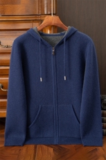 简约针织衫男毛线衫2024年秋季连帽羊绒开衫，男装羊绒开衫，绒之心羊绒